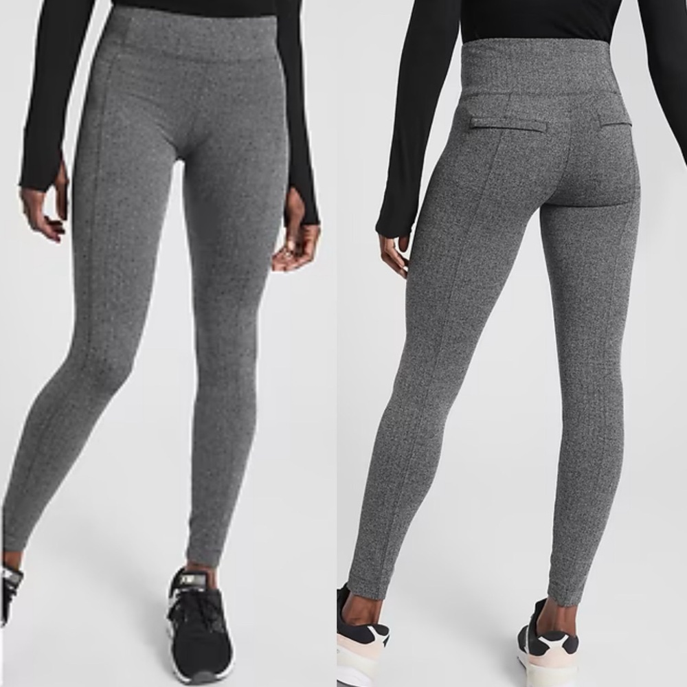 Athleta Delaney Herringbone Tight black grey size 2X‎